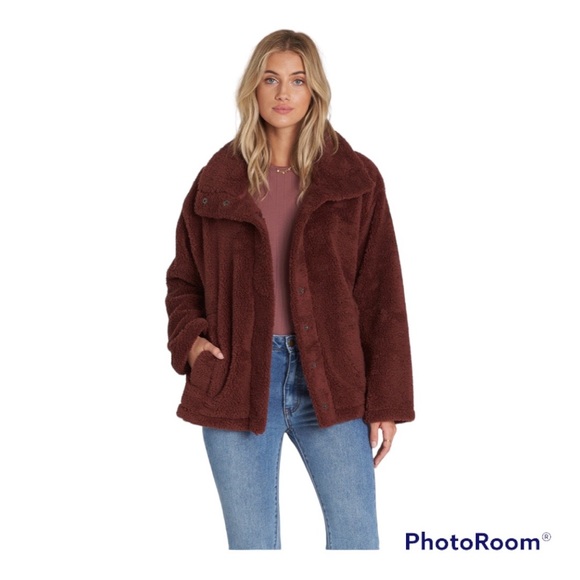 Billabong Cozy Women' s Coco Berry Button- up Days Jackets. Size Large - Picture 2 of 9